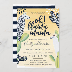 Invitation Llama Mama Baby shower neutre pour les femmes Invi