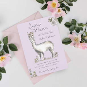 Invitation Llama Mamma Aquarelle Llama Croquis Baby shower da
