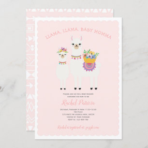 Invitation Llama Momma - Cute, Bébée Douche pour fille