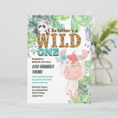 Invitation Llama panda ours mignon ferme jungle sauvage un (Debout devant)