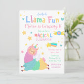 Invitation Llama Unicorn Llamacorn Anniversaire de enfant (Debout devant)