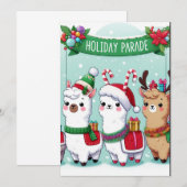 Invitation llamas de Noël (Devant / Derrière)