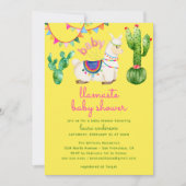 Invitation Llamaste - Llama Baby shower coloré mexicain (Devant)