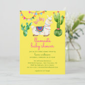 Invitation Llamaste - Llama Baby shower coloré mexicain (Debout devant)