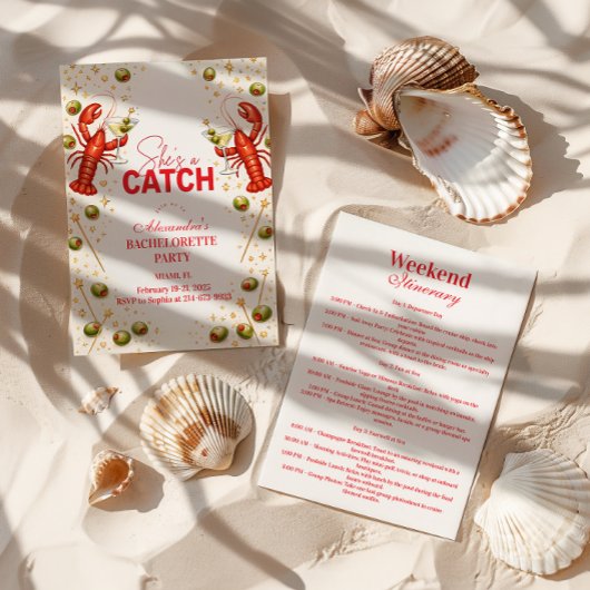 Invitation Lobster Love Coastal Bachelorette Party