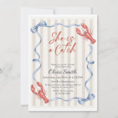 Invitation Lobster She’s a Catch Costal Bridal Shower  (Devant)