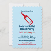 Invitation Lobsterfest Lobsterbake Cute Red Lobster Heart (Dos)