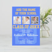 Invitation L'obtention du diplôme de l'athlète de bleu royal (Debout devant)