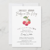 Invitation Locally Grown Baby Shower Cherry Watercolor Rustic (Devant)