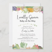 Invitation Locally Grown Baby Shower Watercolor Vegetables (Devant)