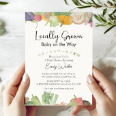 Invitation Locally Grown Baby Shower Watercolor Vegetables