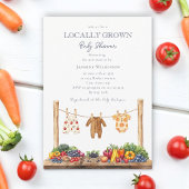 Invitation locally grown farmers market baby shower