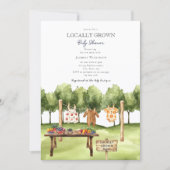 Invitation locally grown farmers market baby shower (Devant)