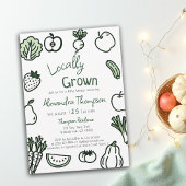 Invitation Locally Grown Hand Drawn Farm Fresh Baby Shower