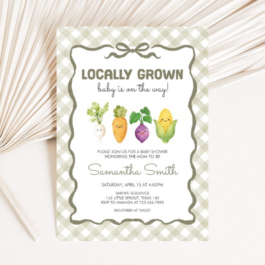 Invitation Locally Grown Little Sprout Baby Shower