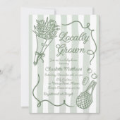 Invitation Locally Grown Sage Green Hand Drawn Baby Shower (Devant)