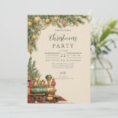Invitation Locomotive festive de vacances (Debout devant)