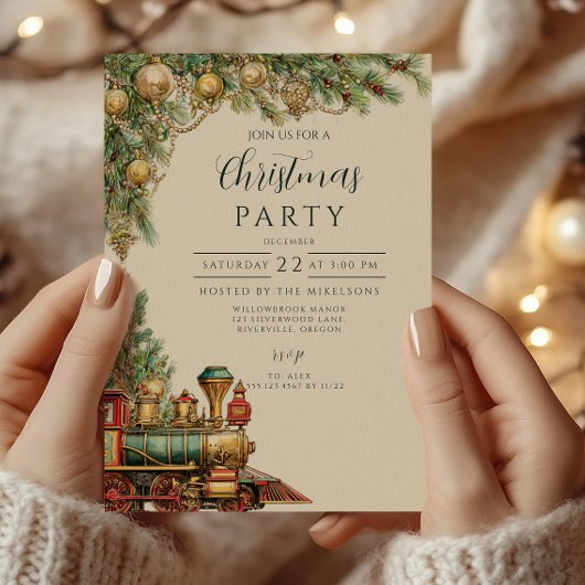 Invitation Locomotive festive de vacances
