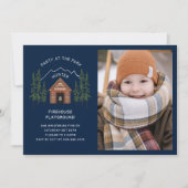 Invitation Log Cabine Outdoorsman Mountain fête d'anniversair (Devant)