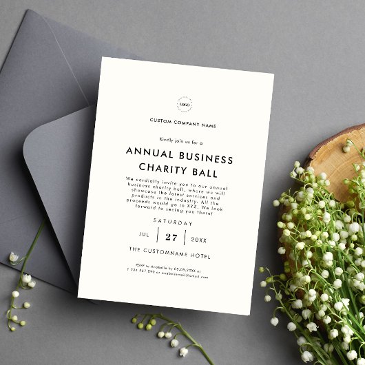 Invitation Logo Blanc Chaud Business Company Diner Party