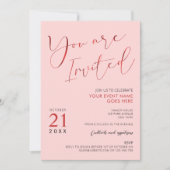 Invitation Logo Blush rose moderne Événement d'affaires éléga (Devant)