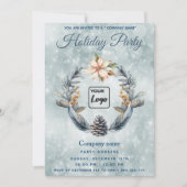 Invitation Logo Boho Couronne de cônes de pin fête de fin d'a (Devant)