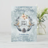 Invitation Logo Boho Couronne de cônes de pin fête de fin d'a (Debout devant)