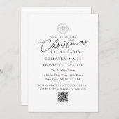 Invitation Logo Classic QR Code Christmas Office Party (Devant / Derrière)