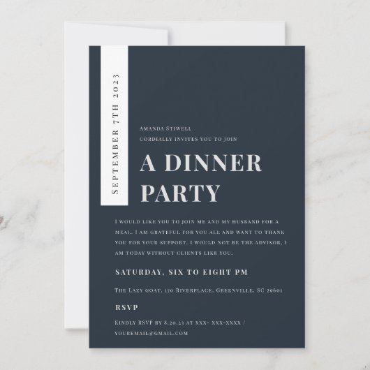 Invitation Logo de conférence Kraft Navy Minimal Moderne (Devant)