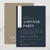 Invitation Logo de conférence Kraft Navy Minimal Moderne (Devant / Derrière)