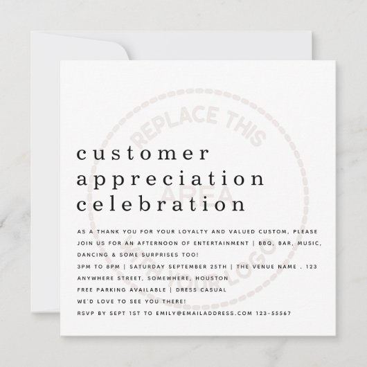 Invitation Logo de jour de l'appréciation du client (Devant)