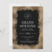 Invitation Logo de la Parties scintillant Noir & Or (Devant)