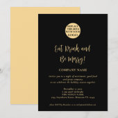 Invitation Logo de la société de script Noël Gold Black (Devant / Derrière)