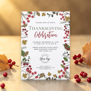 Invitation Logo de la société pour la célébration de Thanksgi