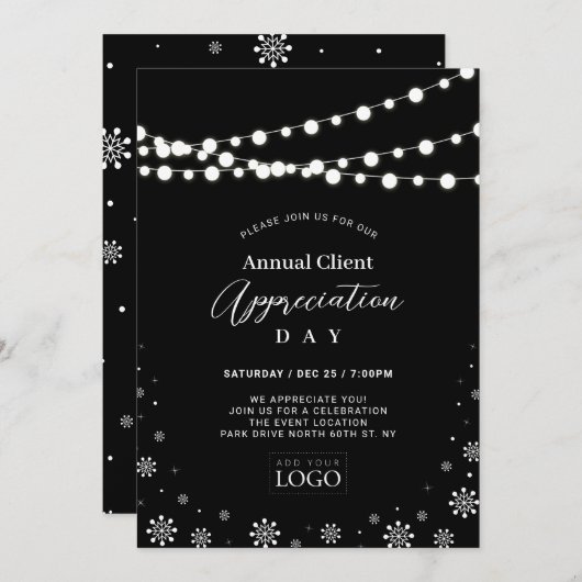 Invitation Logo de la soirée d'appréciation de la clientèle e (Devant / Derrière)