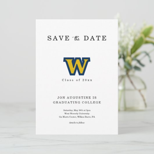 Invitation Logo de l'école secondaire du collège Diplôme Enre (Debout devant)