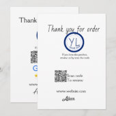 Invitation logo de l'entreprise de revue Google site Web scan (Devant / Derrière)