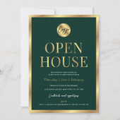 Invitation Logo de l'entreprise moderne Green & Gold Bureau O (Devant)