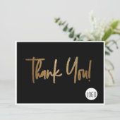 Invitation Logo de l'entreprise Social Gold Black Merci (Debout devant)
