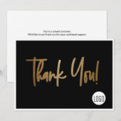 Invitation Logo de l'entreprise Social Gold Black Merci (Devant / Derrière)