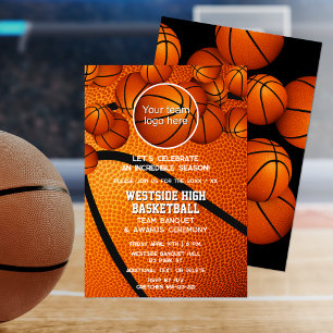 Invitation logo de l'équipe de basket-ball cérémonie de remis