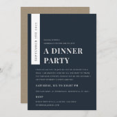 Invitation Logo de l'événement Modern Minimal Navy Kraft Conf (Devant / Derrière)