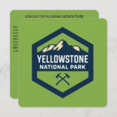 Invitation Logo de l'insigne du parc national Yellowstone (Devant / Derrière)