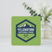 Invitation Logo de l'insigne du parc national Yellowstone (Debout devant)