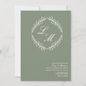 Invitation Logo de mariage de succursale de script élégant mo (Devant)
