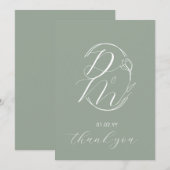 Invitation Logo de mariage floral botanique écriture monogram (Devant / Derrière)