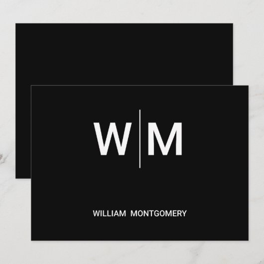 Invitation Logo de marque noire | Entreprise (Devant / Derrière)