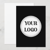 Invitation Logo de marque noire | Entreprise (Devant / Derrière)
