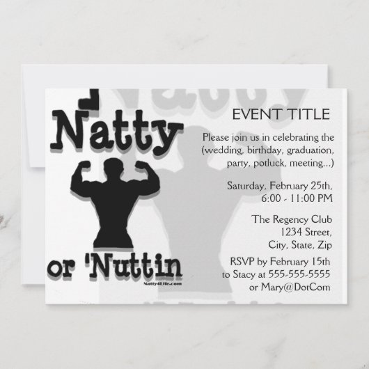 Invitation Logo de Natty ou Nuttin (Devant)