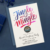 Invitation Logo de Noël bleu rose moderne Script